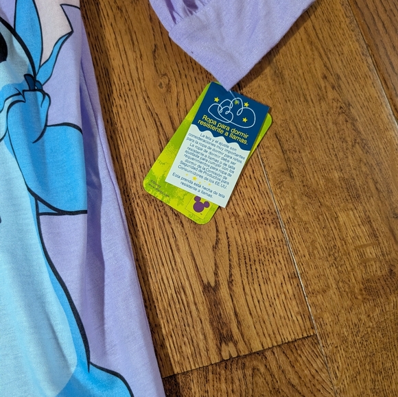 Disney Lilo & Stitch Angel Long Sleeve 100% Polyester Nightgown Size 10-12 NWT - Picture 3 of 6